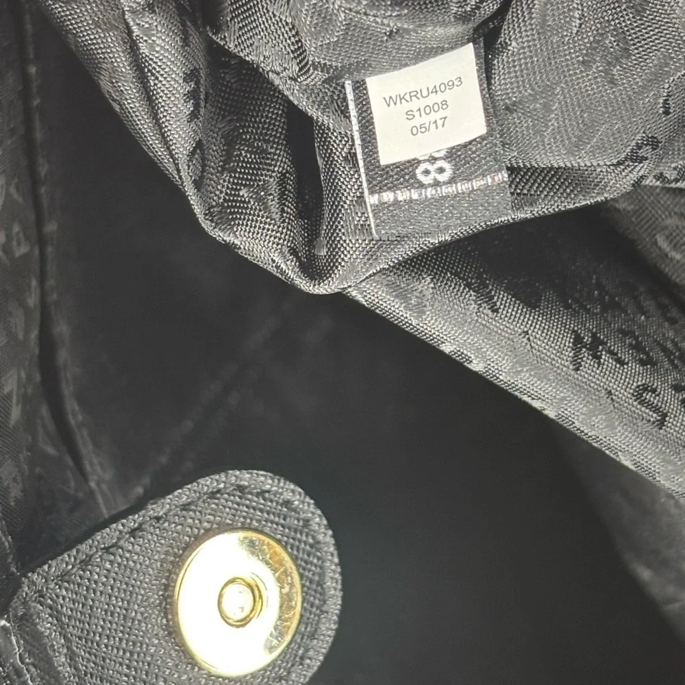 Kate Spade Black Saffiano Leather Zip Top Structured Tote Bag